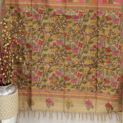 Camel Pallu with Floral Print