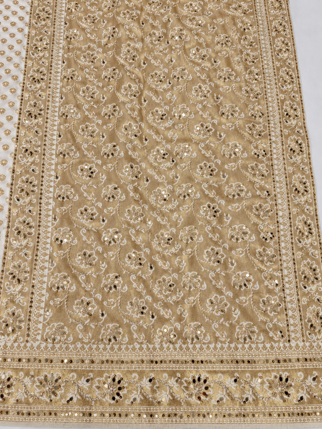 Fancy Dola Silk Saree with Pearl Work and Unstitched Blouse Material - Image 2