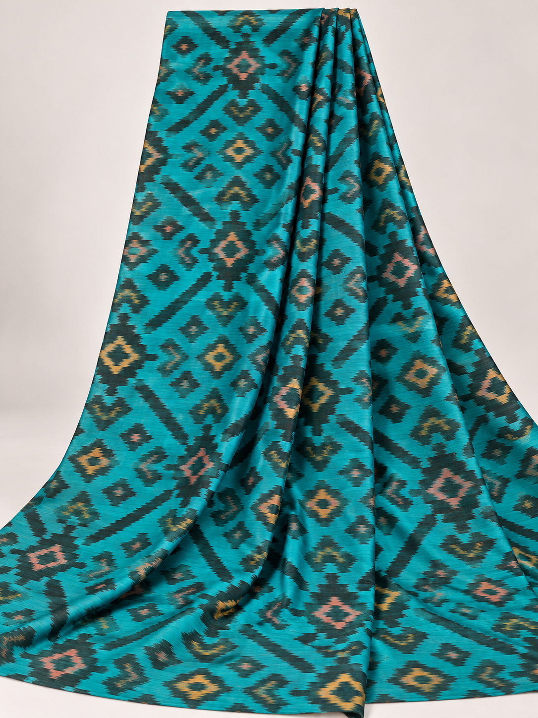 Cotton Semi Patola Saree with Unstitched Blouse Material - Image 2